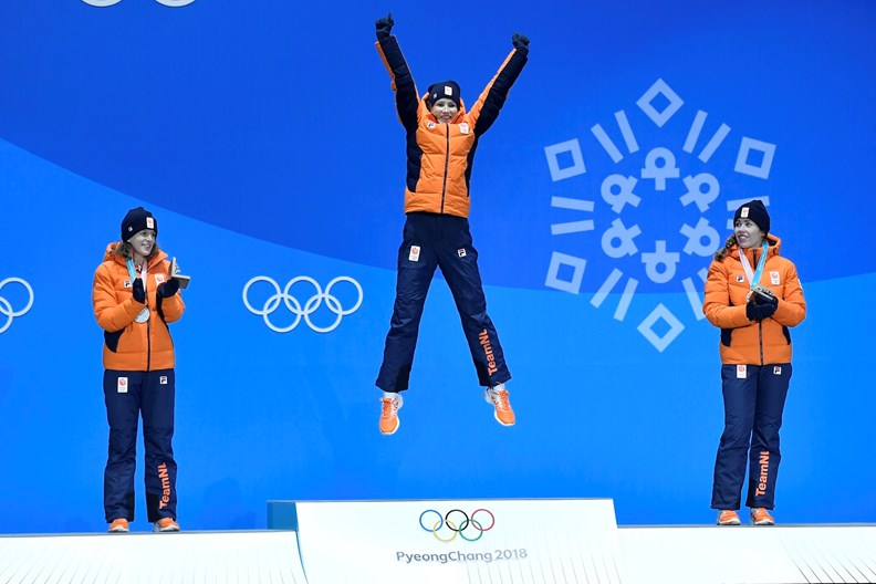 Carlijn Achtereekte podium clean sweep olympische spelen pyeongchang 