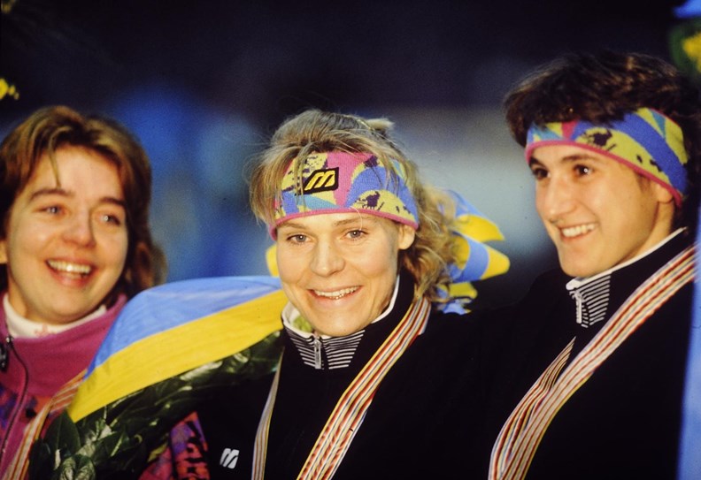 Emese Hunyady, Gunda Niemann en Heike Warnicke EK 1992