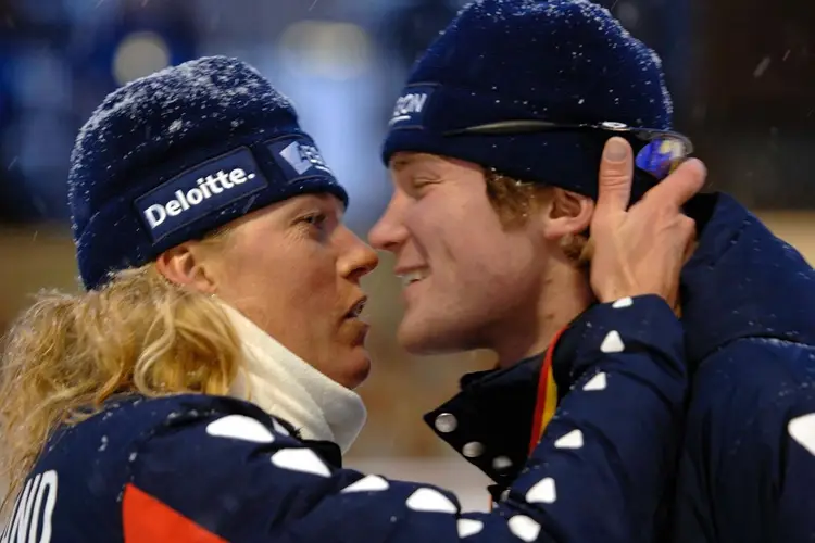 Remco olde Heuvel en Ingrid Paul, World Cup Inzell 2005