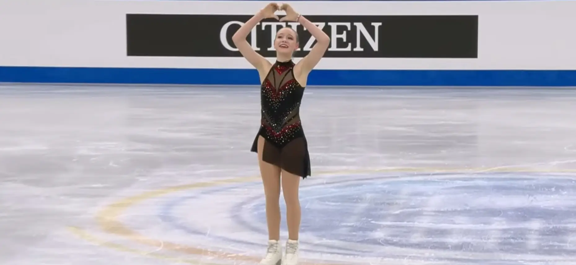 Angel Delevaque, screenshot van de ISU livestream van de WK junioren in 2025