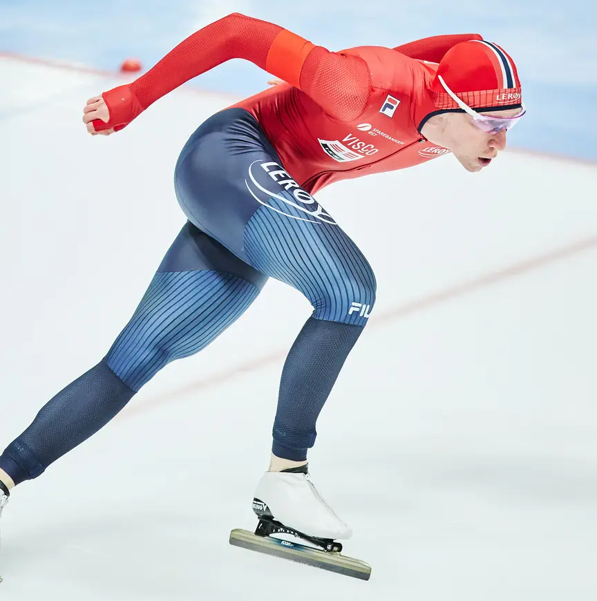 Peder Kongshaug in actie op de 1500 meter in Polen