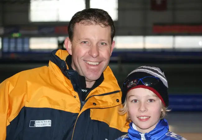 Friso Emons met eerste trainer Frank van Geet