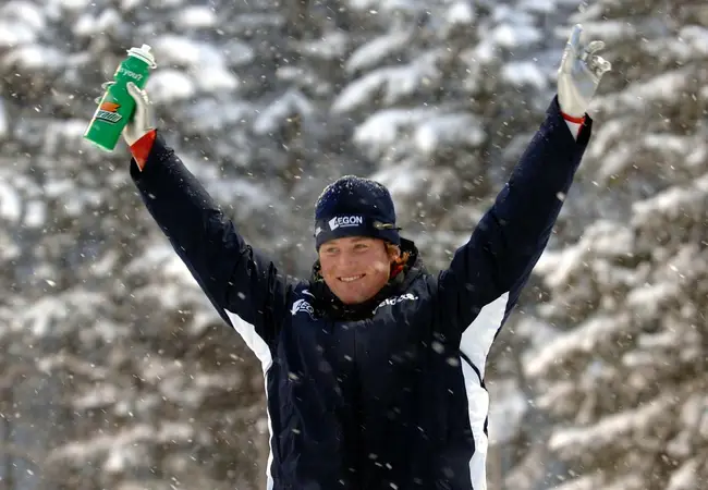 Remco olde Heuvel, goud tijdens de wereldbeker in Inzell in 2005