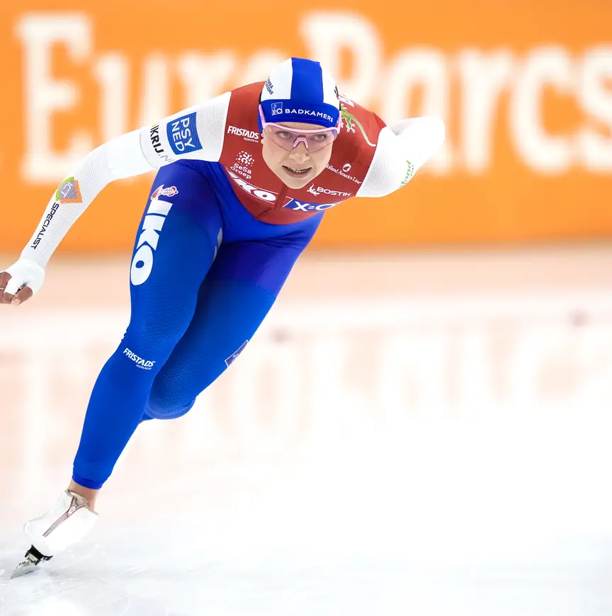 Joy Beune op weg naar brons op het NK Afstanden 1500 meter