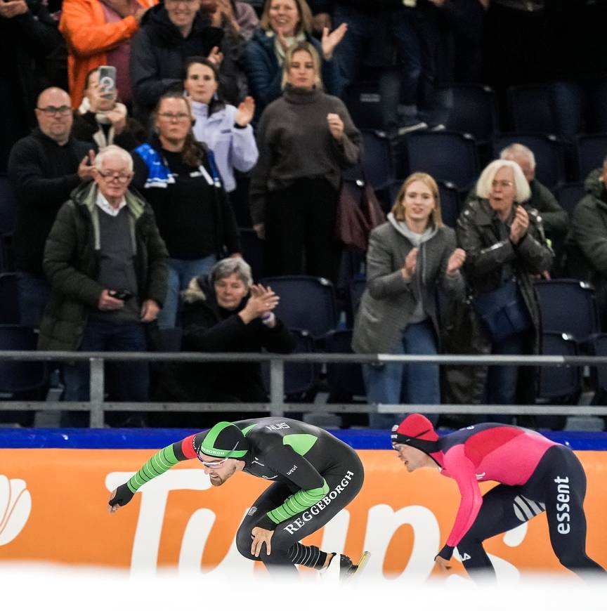 Spannende rit 1500 meter Kjeld Nuis en Joep Wennemars 1500 meter Daikin NK Afstanden