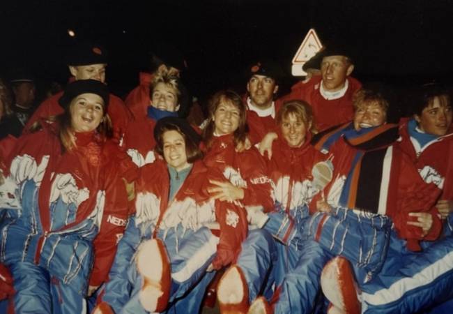 De Nederlandse ploeg tijdens de Olympische Spelen in Albertville in 1992