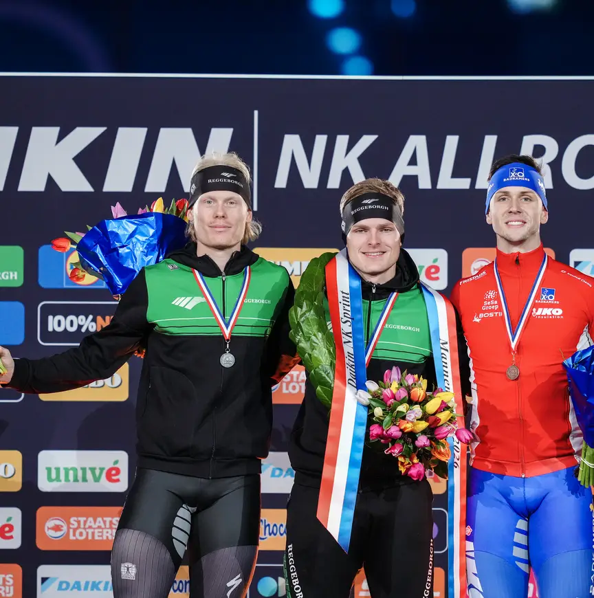 Het podium van het NK Sprint 2026