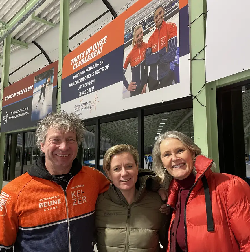 Edwin Beune, Erika Leusink en Christel Diniz van de BSS uit Borne