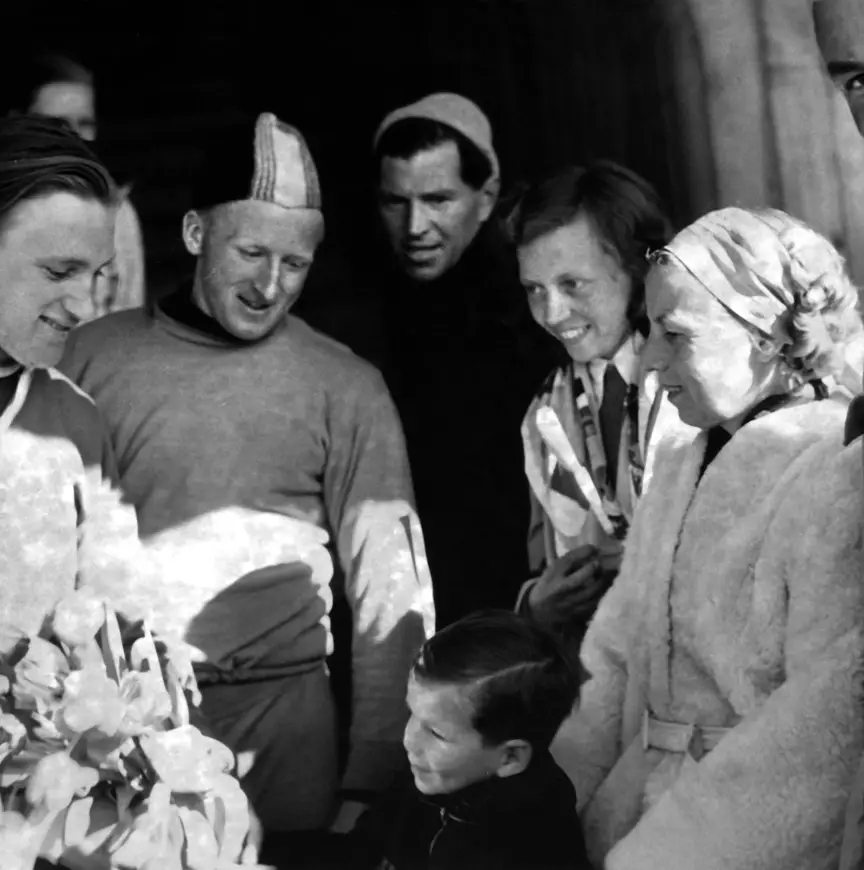 Kees Broekman, Wim van der Voort en Fanny Blankers-Koen