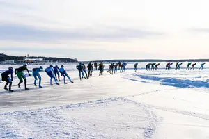 Het peloton in Luleå