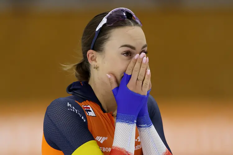 Emotie Femke Kok na Wereldrecord 500 meter Salt Lake City nov 2025
