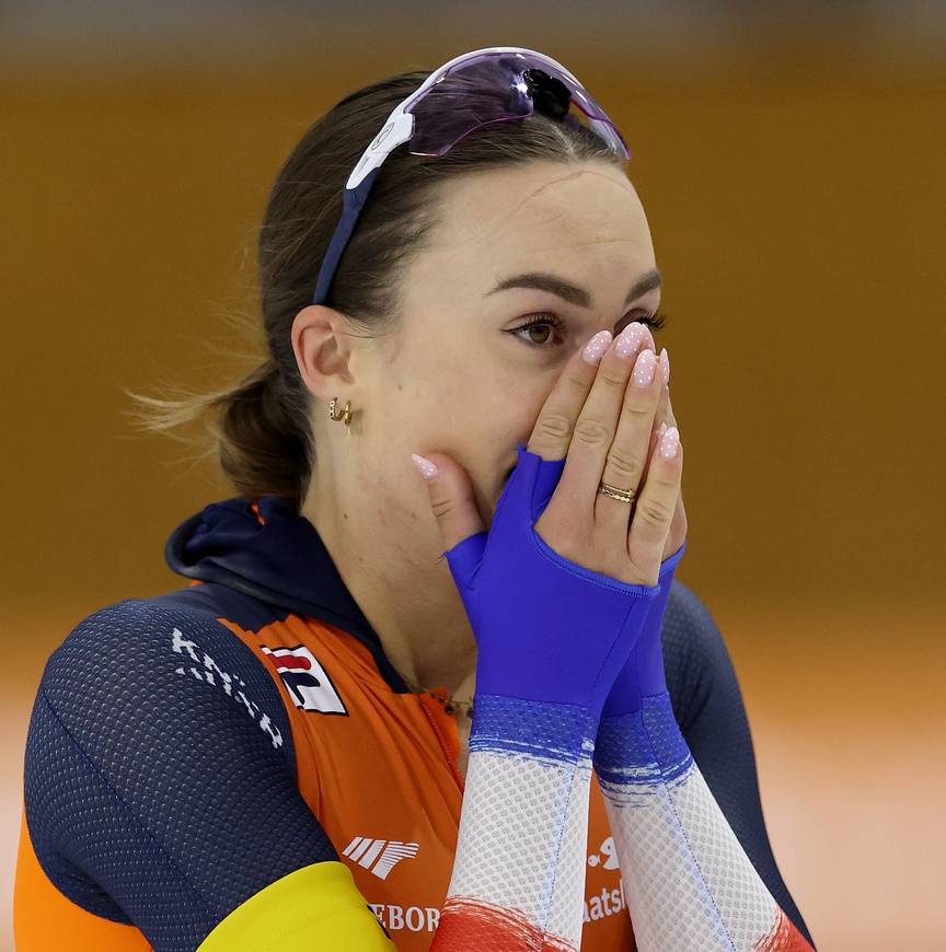 Emotie Femke Kok na Wereldrecord 500 meter Salt Lake City nov 2025