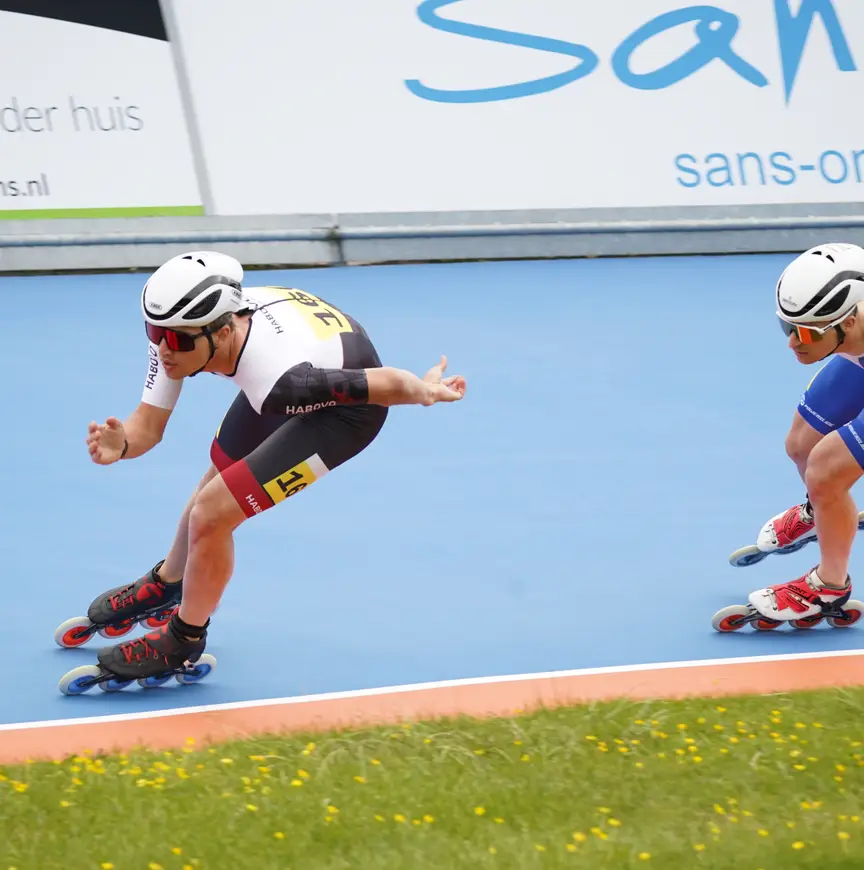 Ruben Ligtenberg op kop tijdens de Marathon Inline Cup