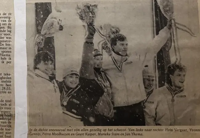 Geert Kuiper, NK sprint, 1986, krantenknipsel