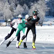 Gioya Lancee in de kopgroep op de Weissensee