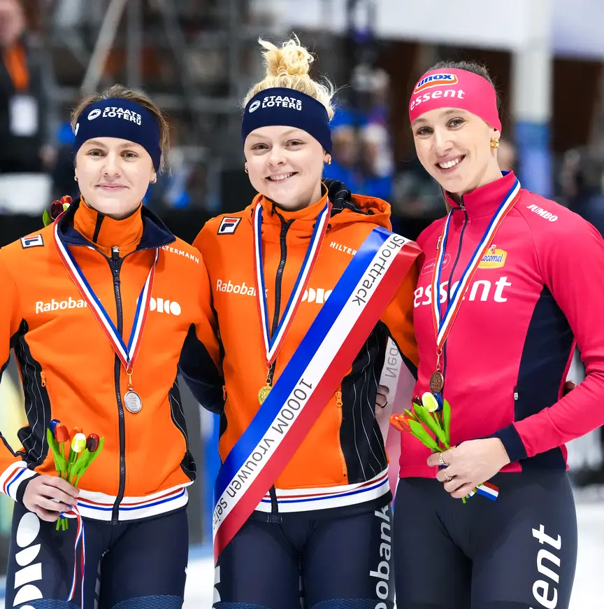 Glimlachen voor de foto op NK