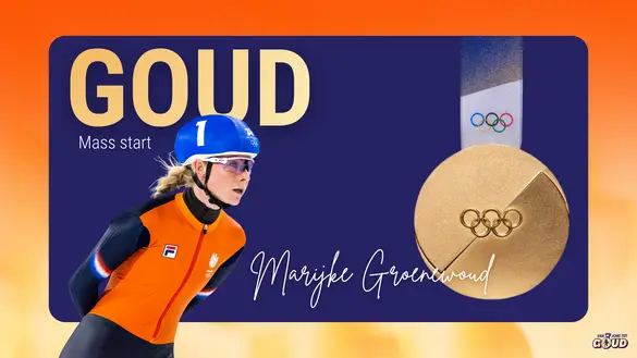 Goud mass start Marijke Groenewoud