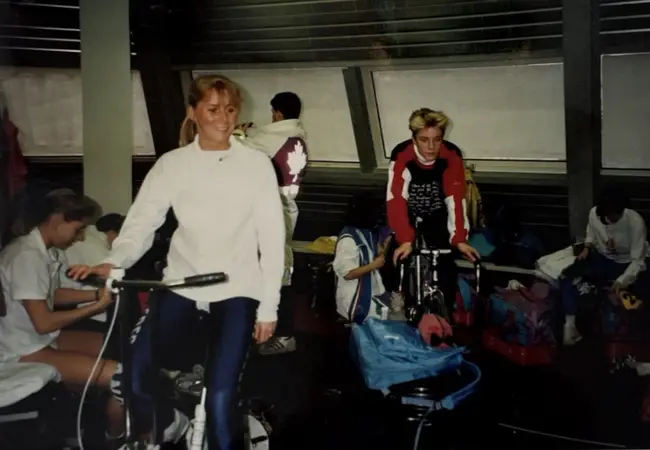 Priscilla Deltrap-Ernst warming-up, Albertville 1992