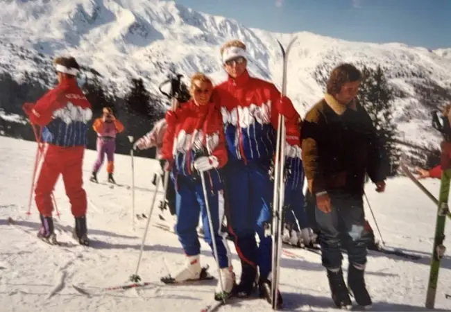 Priscilla Deltrap-Ernst en Rintje Ritsma op de lange latten in Albertville