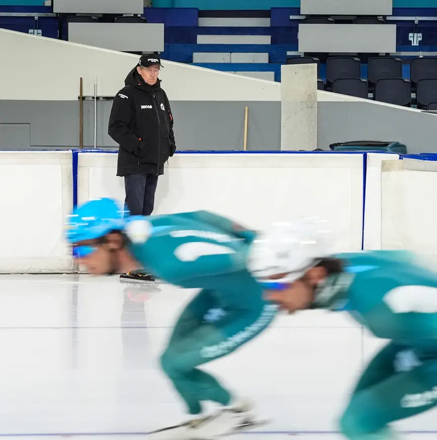 Jillert Anema tijdens de training