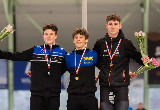 NK Lange Afstand Junioren B: Stijn Vlieland, Peter de Bruin, Joachim van Laar