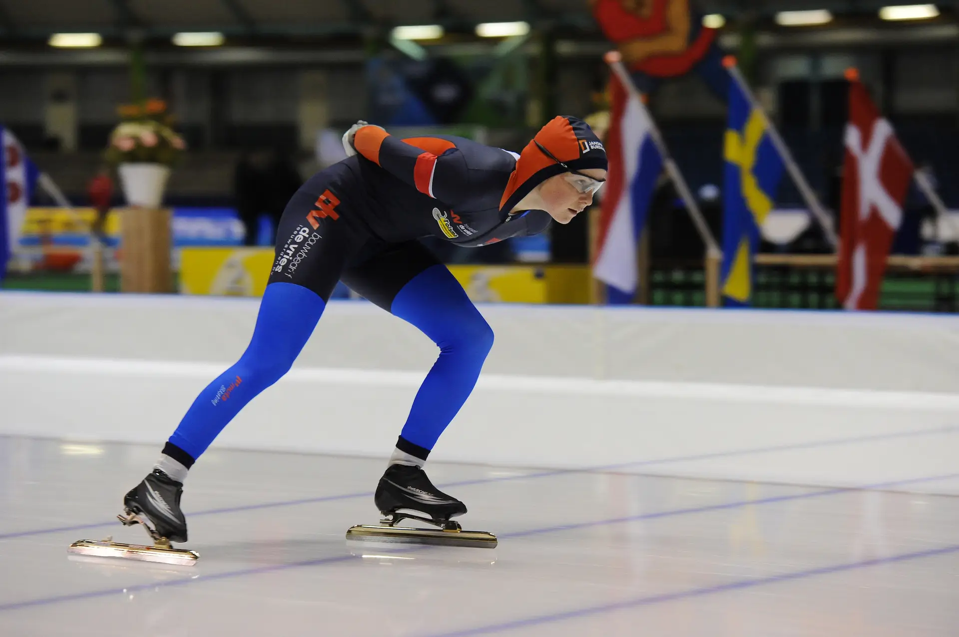 Marijke Groenewoud bij de Viking Race 2016, de jaarlijkse internationale jeugdwedstrijd op Thialf.