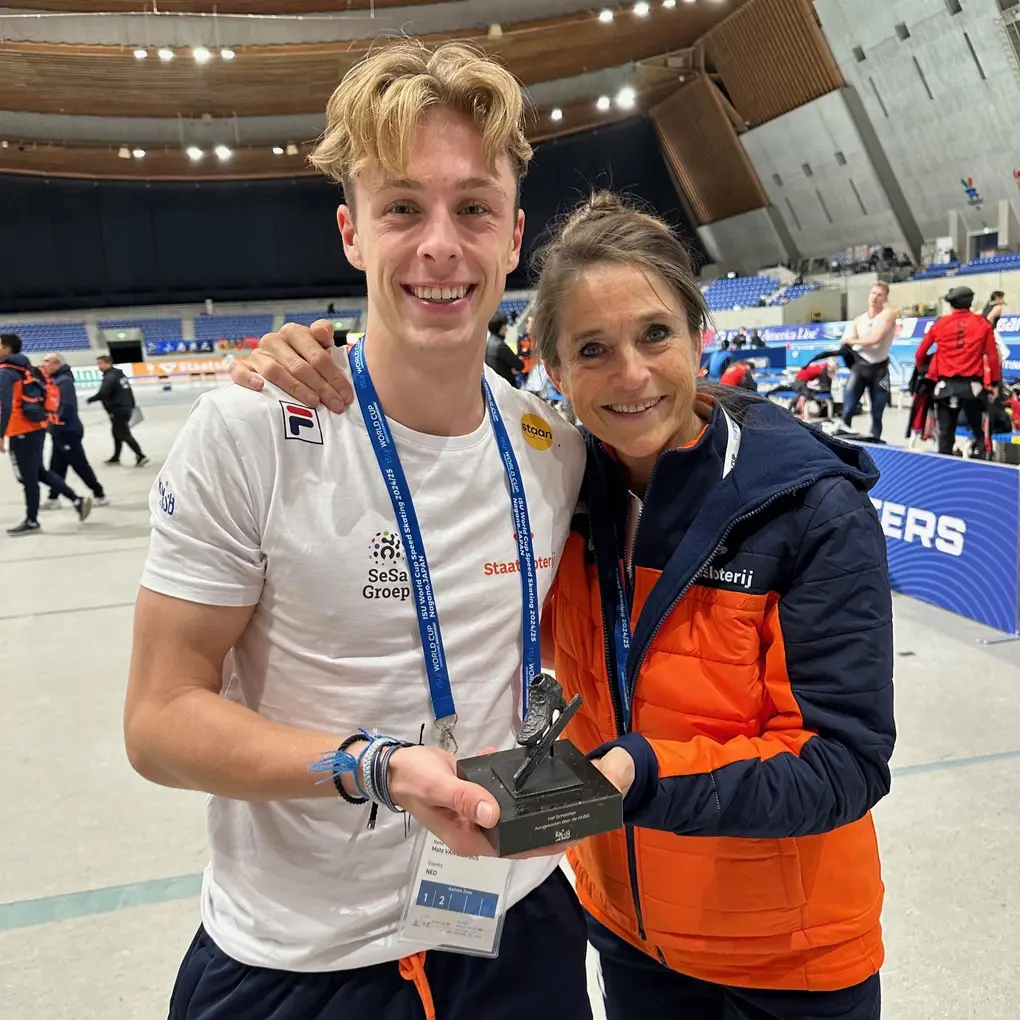 Mats van den Bos met het schaatsje