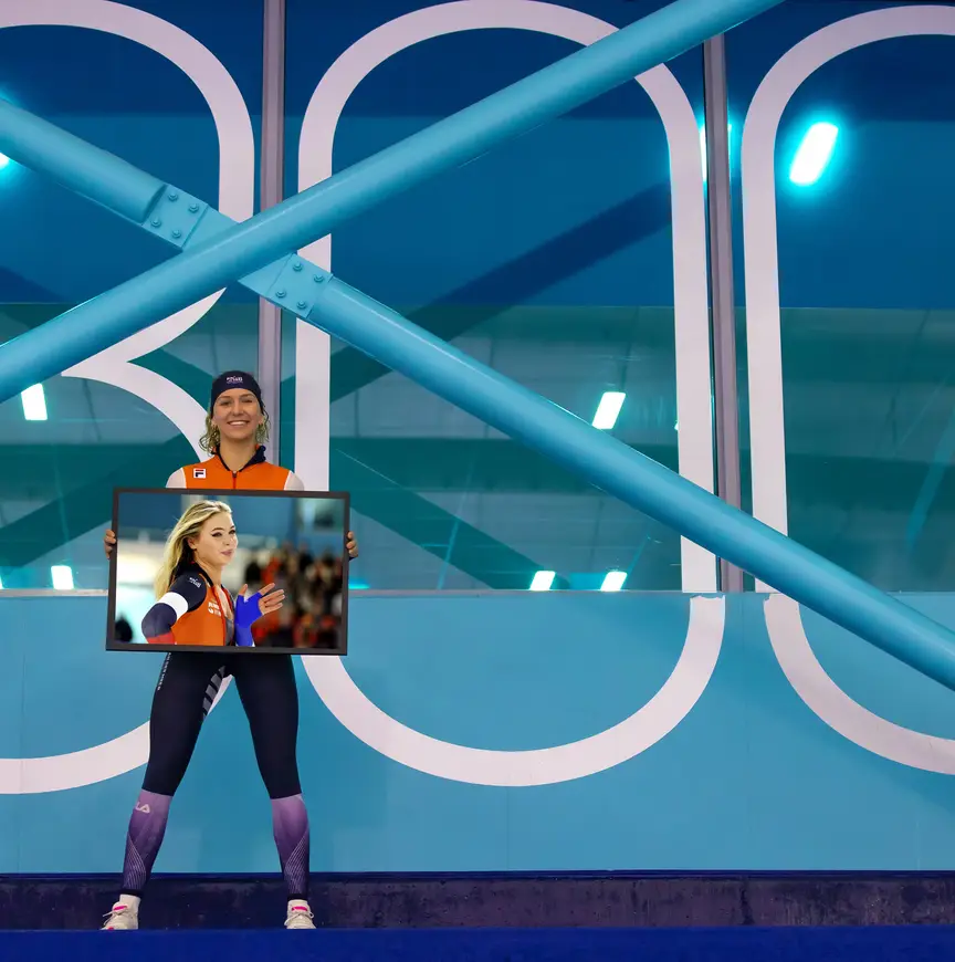 Janine Garretsen met idool Jutta Leerdam