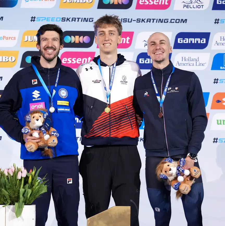 Podium 10 km: Davide Ghiotto, Metodēj Jílek en Timothy Loubineaud