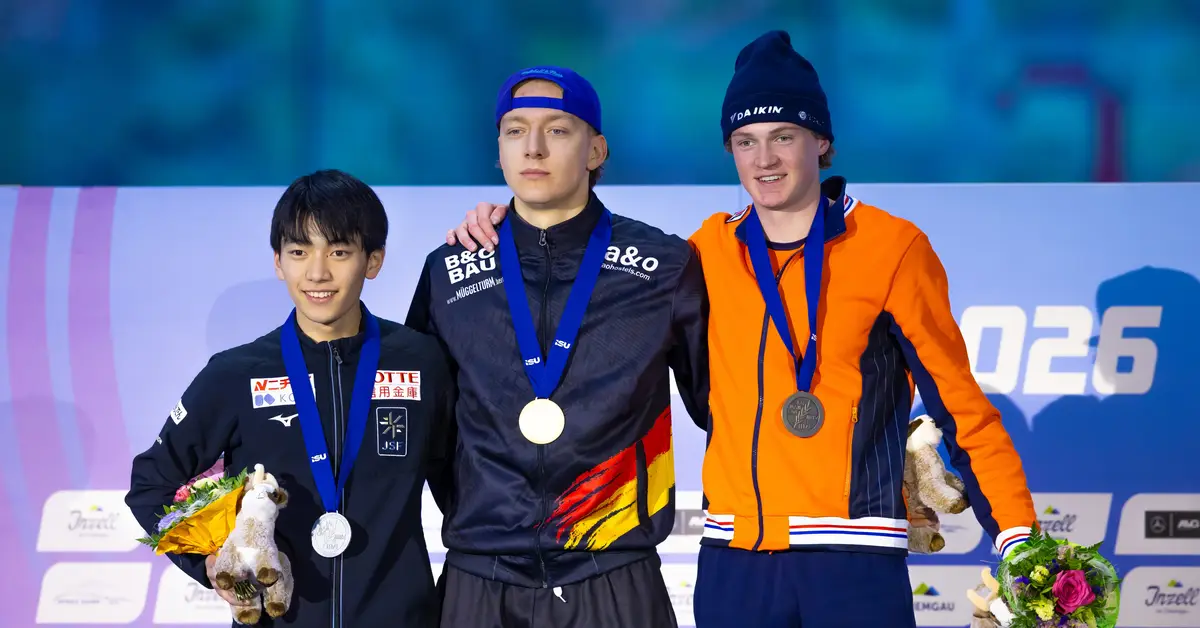 Finn Sonnekalb Shows Strong Performance at World Junior Speed Skating Championships in Inzell