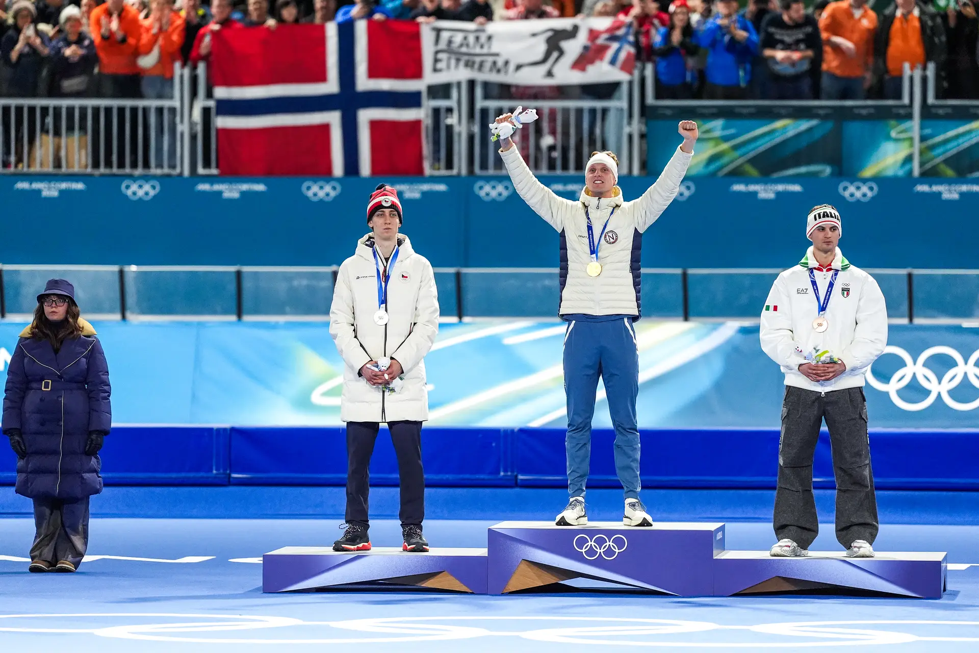 Het podium van de 5 km