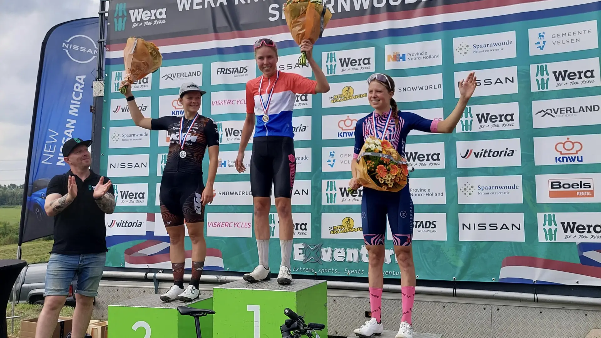 Podium elite vrouwen NK MTB Spaarnwoude