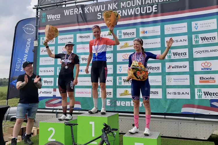 Podium elite vrouwen NK MTB Spaarnwoude