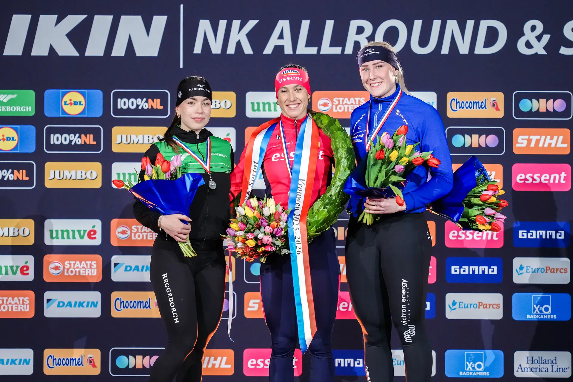 Het podium van het NK Sprint 2026