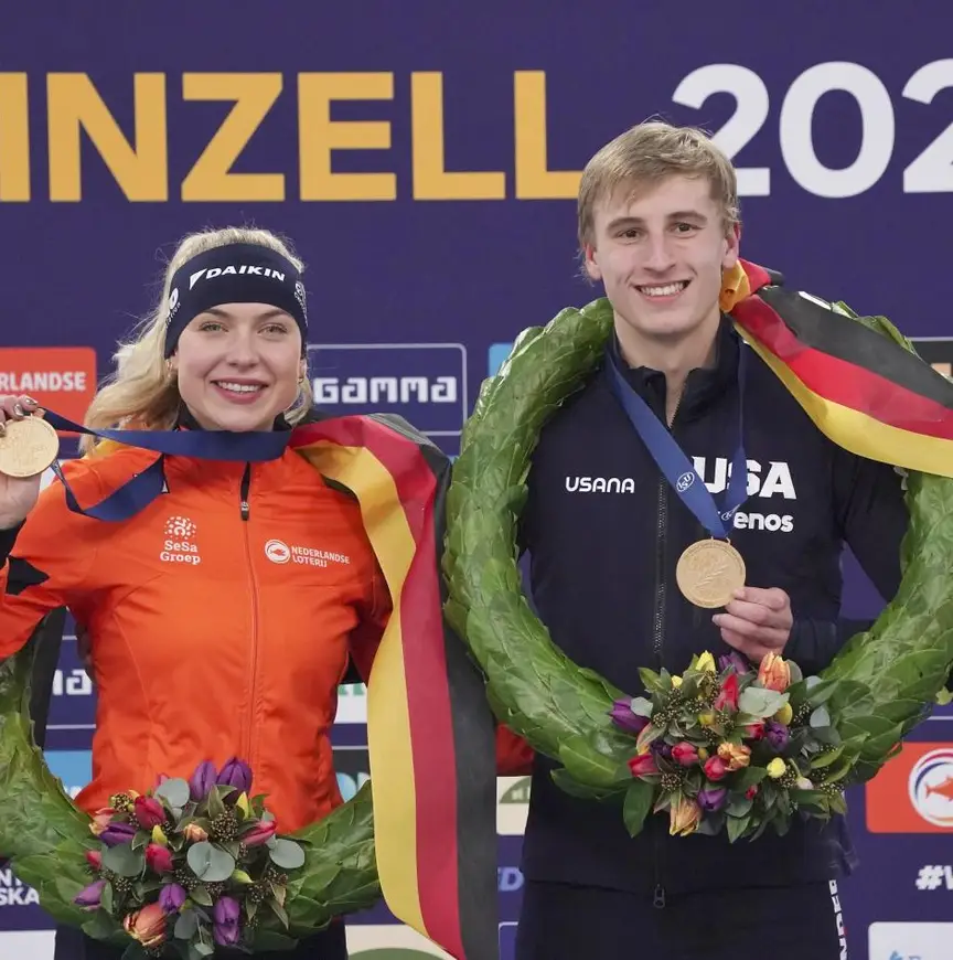 Jordan Stolz Joy Beune WK Allround 2024 Inzell