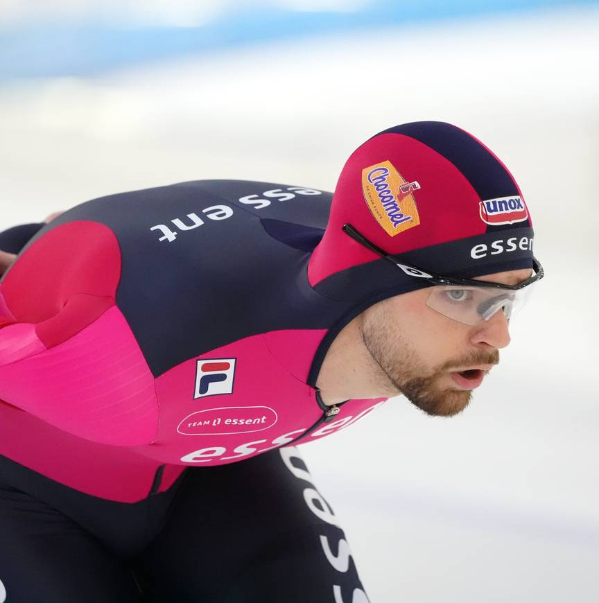 Chris Huizinga op de 5000 meter bij het Daikin NK Afstanden