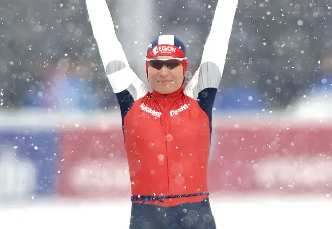 Barbara de Loor 2005 Inzell in dikke sneeuwval