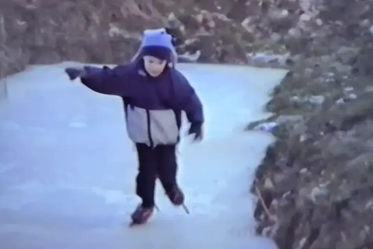 Chris Huizinga - als kind op natuurijs