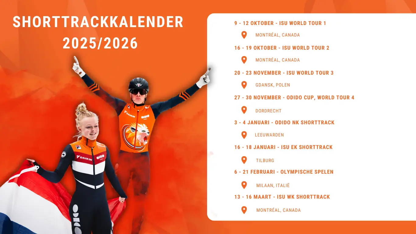 Shorttrackkalender 2025-2026