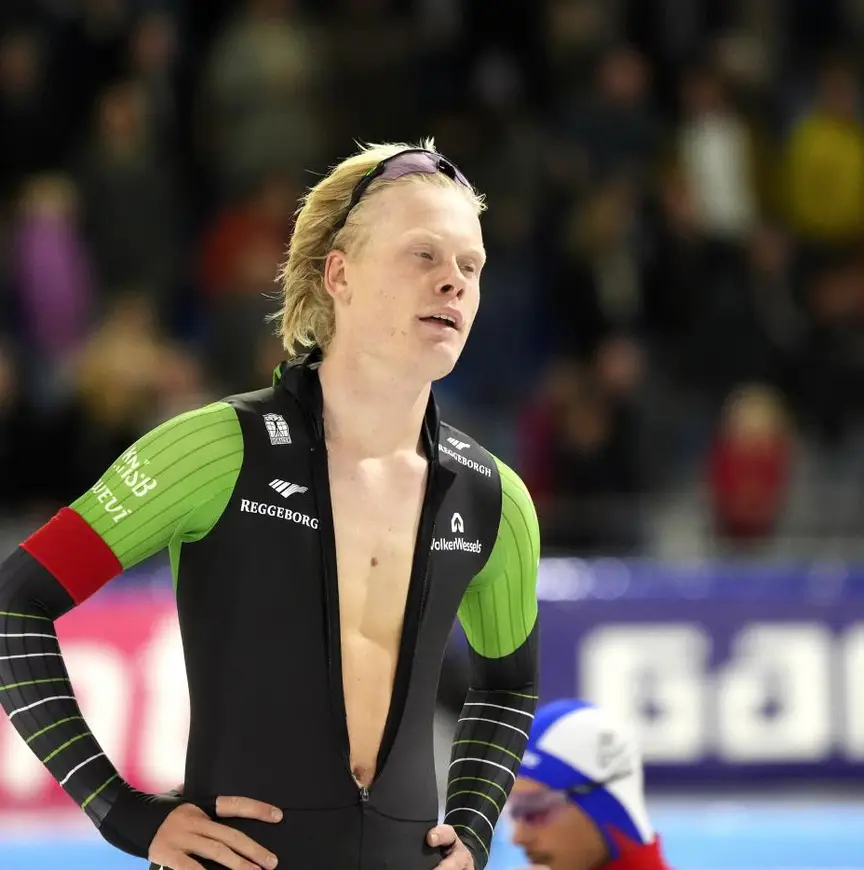 Tim Prins niet echt blij na 1500 m WCKT