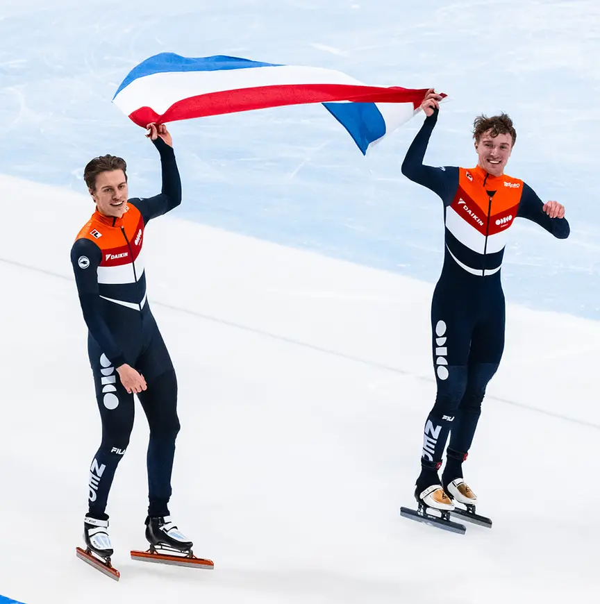 Vlagvertoon op EK 1500 m