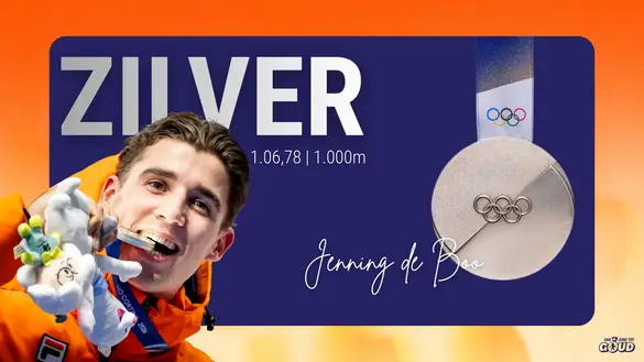 Zilver 1000m Jenning de Boo