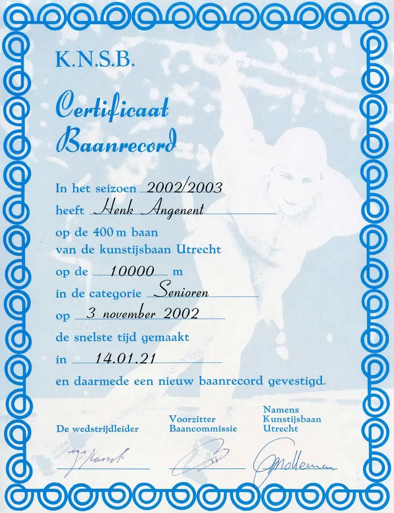 Baanrecord 3 nov 2002