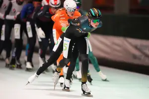 Femke Mossinkoff in het peloton