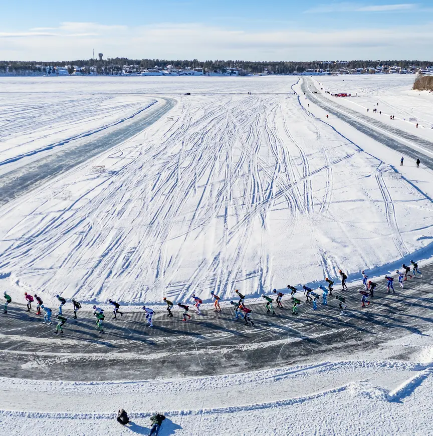 Het mannenpeloton in Luleå