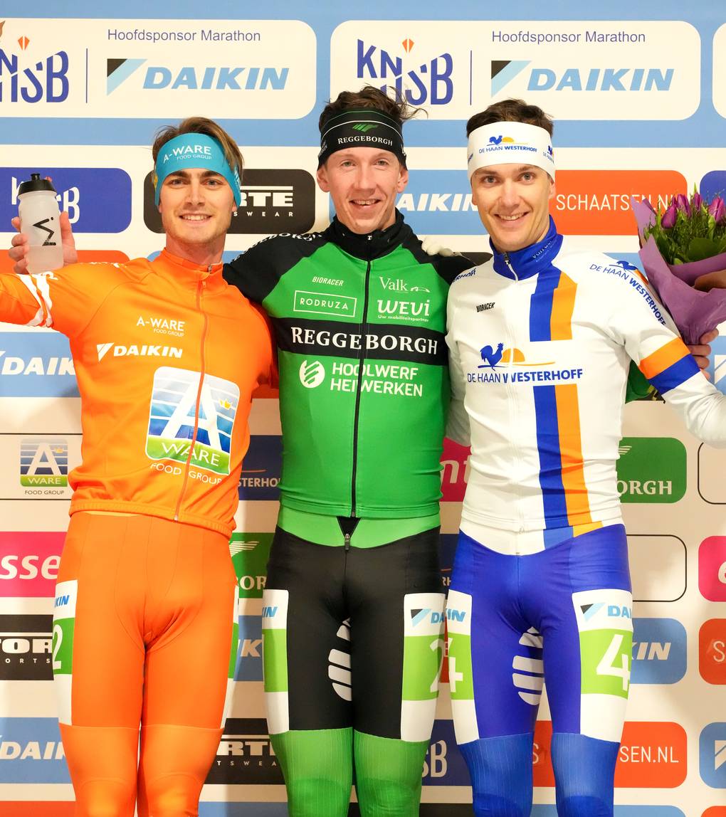 Het podium in Enschede: Hoolwerf, Gelling en Stoltenborg