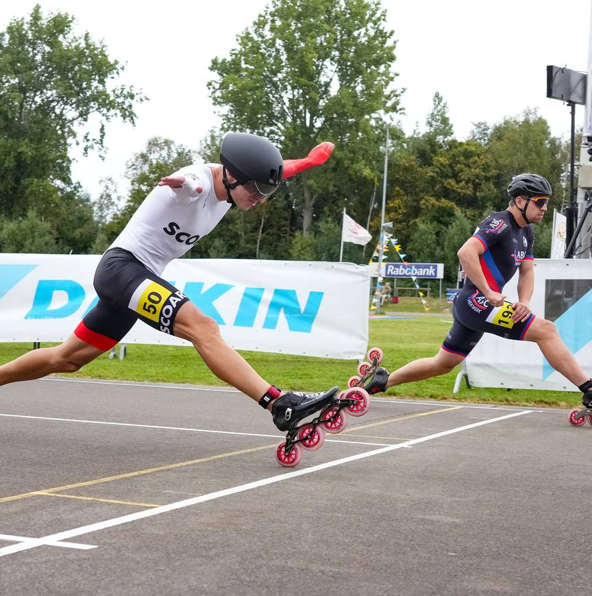 Glenn Nijenhuis wint van Teun Schouten, hier in de halve finale