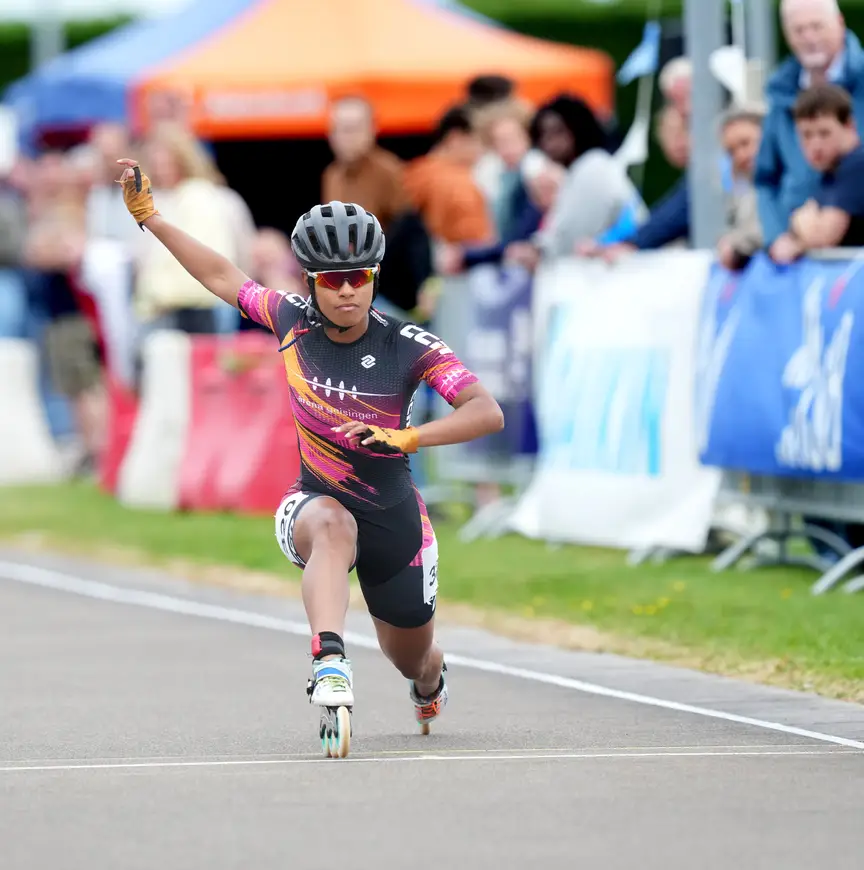 Lataesha Narain wint haar derde titel op de 100 meter