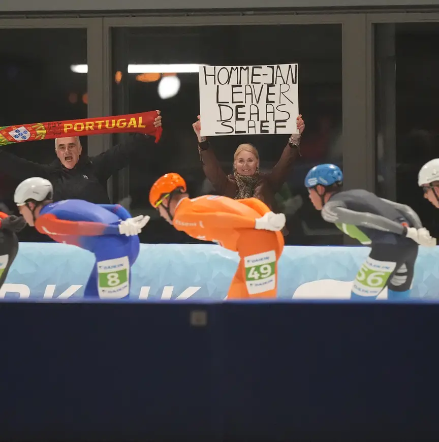 Homme Jan de Groot en zijn Portugese fans