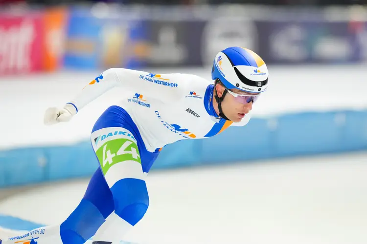 Mats Stoltenborg bij de marathon in Heerenveen